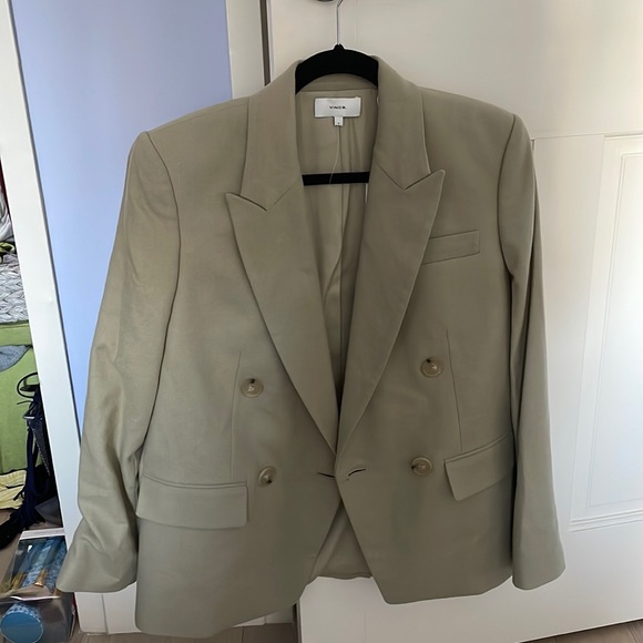 NWT VINCE Women's Double-breasted Twill Blazer - Picture 4 of 7